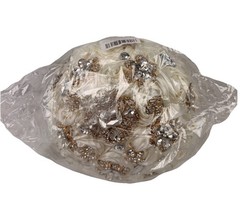 Handmade Ivory Silk Rose Bridal Bouquet 8.7” w/Rhinestones | Brand New Sealed