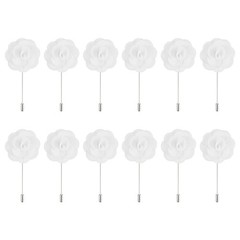 12Pcs Rose Boutonniere Pins Groom Wedding Boutonnieres for Men