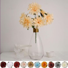 2 pcs 20″ Artificial Dahlia Silk Flowers Bushes Wedding Party Events Decorations