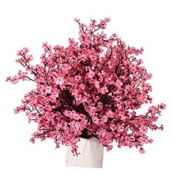 15PCS Artificial Baby Breath Flowers Fake Silk Real Touch DIY 15pcs-hot Pink