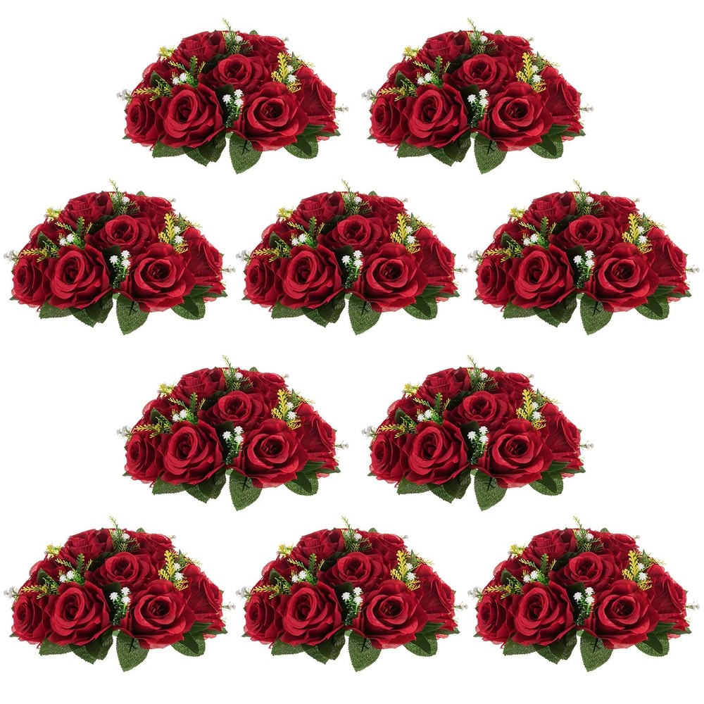 NUPTIO Flower Wedding Centrepieces for Tables – 10 Pcs 9.5in Diameter Crimson…