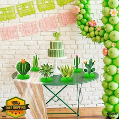 KatchOn Cactus Centerpieces 9 Pcs Green/Red/Pink