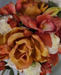 Rose, Peaches and Cream Faux Silk Bridal Bouquet