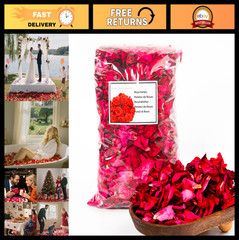 16oz Dried Rose Petals Bulk for Weddings, Bath, Confetti, Flower Girl Decor – 80