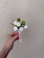 Handmade Pipecleaner Wedding Bouquet & Buttonhole – Lily of the Valley Set