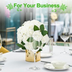 US 25/50pcs Artificial Flowers Real Looking Foam Rose Decoration DIY for Wedding