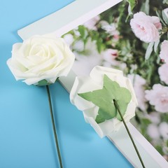 10-Pack Cream White Bridal Bouquet Flowers