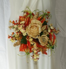 Bright Autumn Bridal Bridesmaid Bouquet in Silk