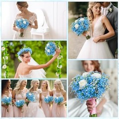 24 Pcs Fake Baby Breath Artificial Flowers 20.5 Inch Real Touch Gypsophila Blue