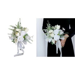 White Bridal Bouquets Wedding Bouquets Artificial Flower for Bridal, Wedding
