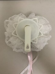 BOUQUET WHITE ROSE FLOWERS PINK ACCENTS WEDDDING BRIDE BRIDESMAID FLOWER GIRL