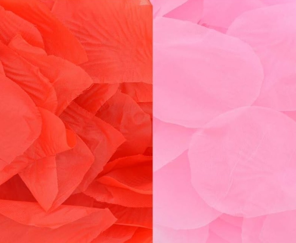 Valentine Wedding Love Fabric Rose Petals Red and Pink, 2/300-ct. Bags Each