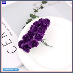 144 Pcs 1.5 cm Mini Paper Rose Bouquet Scrapbooking Wedding Party Decoration
