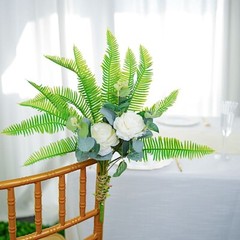 2 Green 19″ ARTIFICIAL Fern LEAVES Faux Greenery Stems Party Home Supplies
