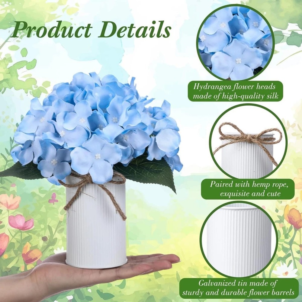 Blue 6 Sets Wedding Flower Table Centerpieces Artificial Hydrangeas