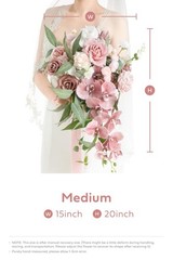 Ling’s Moment Dusty Rose Bridal Bouquet Cascading, 15 Inch Pink Orchids Weddi…