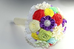 wedding bouquet rainbow bridal flowers bridesmaids bouquets