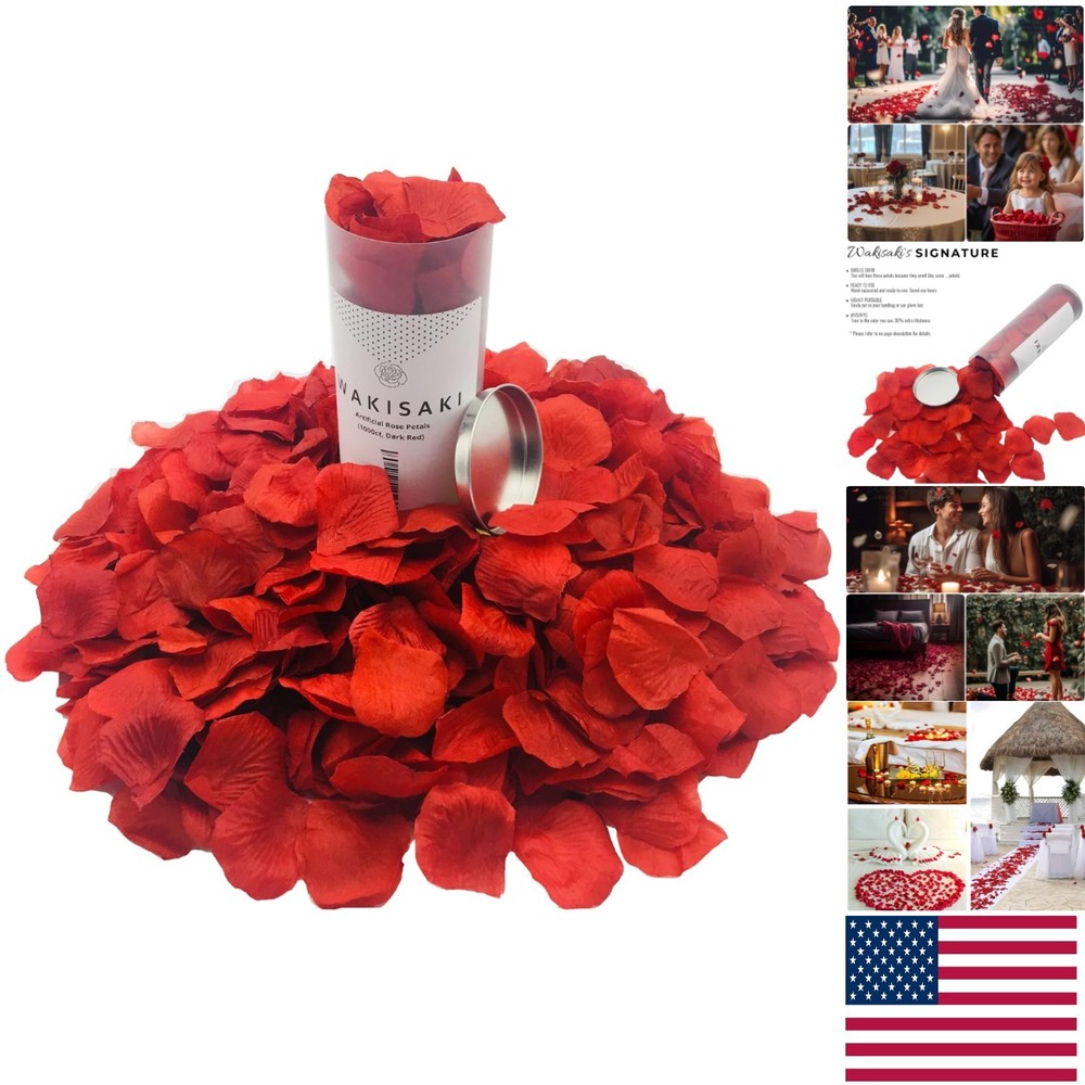1,000 Scented Dark Red Silk Rose Petals – Ready for Weddings & Romantic Nights