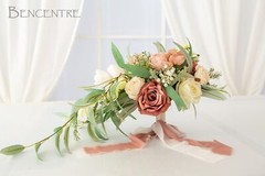 12 Inch Dusty Rose Bridal Bouquet, Cascading Bouquet,Wedding Bouquet,for Wedd…