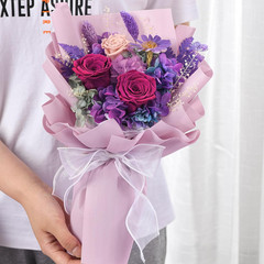 Flowers for Delivery,Preserved Flowers Bouquets,Purple Rose Bouquets That Last 1