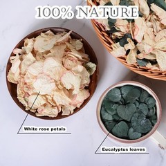 20 Cups of Mix Dried Bio Flower Rose Petals Confetti 2 QT Ivory White Roses