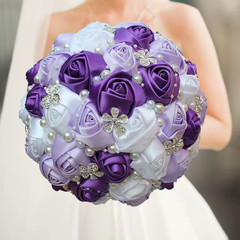 I Purple Wedding Bouquet Bride Bridesmaid Floral Bouquet Decoration