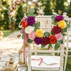 14PCS Artificial Roses, Realistic Silk Fake Roses Flowers with Long Mix Color