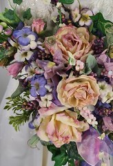 Shades of Lavender Crescent Faux Silk Wedding Bouquet