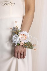 Fnize Champagne Corsage and Boutonniere Set for Bride Groom Bridesmaids Groom…