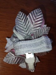 NEW 5″ Artificial White Rose Wrist Corsage Bout SilverBow Pink Tulle Rhinestone