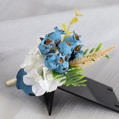 6Pcs Artificial Berries Boutonniere for Grooms Bride Groomsmen Bridesmaids