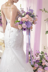 13 Inch Artificial Flower Wedding Bouquets for Bride, Cascading Bridal Bouquet f