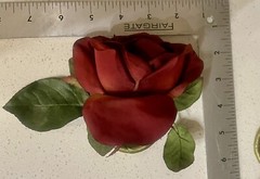 7 Burgundy Red Napkin Candle Rings Silk Roses Wedding Party Flowers Centerpiece