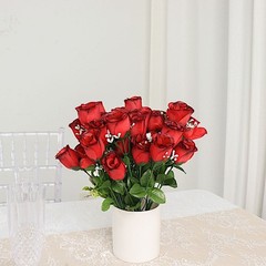 84 Black and Red SILK ROSE BUDS Wedding Flowers Bouquets Decorations on SALE