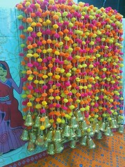 Indian Wholesale Garlands handmade Flower Garlands party Decoration Vine Pom Pom