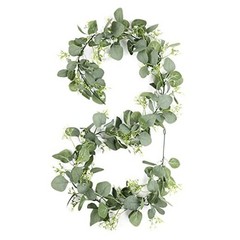 Gypsophila Artificial Eucalyptus Garland – 2 Pack – 5.8Ft Faux Baby Breath White