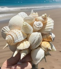 Natural Seashell Wedding Bouquet, Forever Keepsake, Beautiful One Of A Kind