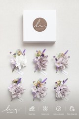 Elegant Purple Boutonnieres – Wedding Flowers