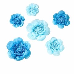 12 pack 7″ 9″ 11″ Periwinkle and Turquoise Tissue Paper Peony Flowers Backdrop