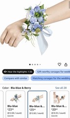 2Pcs Wedding Shoulder Corsage Artificial Flowers, Girl/Mother Homecoming/Prom Co