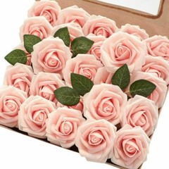 50/25 white Artificial Flower Real Looking Foam Roses Decoration DIY for Wedding