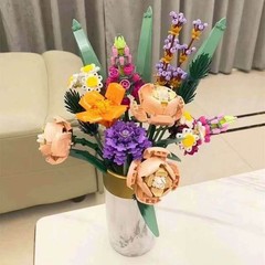Botanicals Flower Bouquet Building Set – Artificial Flowers for Decoration