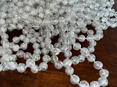 8 White Clear Bead Cord Chain Garland Holiday Comunion Party Decor Wedding Lot