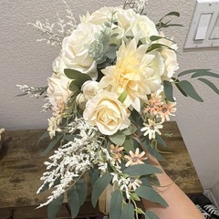 Ansofi Bridal Bouquet Artificial Flowers Silk Rose