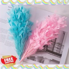 GYBZZR Pink Feather Flower Bouquet 2pc
