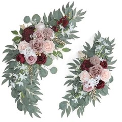 Wedding Arch – Artificial Flowers (Pack of 2) Burgundy & Dusty Rose & Blush