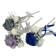 Wedding bouquets Flowers Ivory Rose Bride, Bridesmaid, Flower Girl Wand, posy