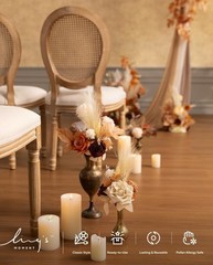 Ling’s Moment Rust Brown Wedding Flowers Mini Bridesmaid Bouquets Set of 6