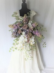 Grand Garden Orchid Cascade Faux Silk Wedding Bouquet