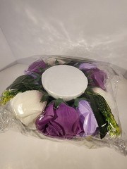 Box Of 12 Artificial Pink, Purple And White Bouquet Floral Centerpieces